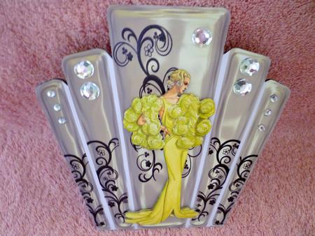 Art Deco Glass Panels with Stylish Lady by Michelle Chivers
