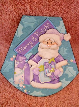 Merry and Bright Santa Wobble Card with Decoupage by Michelle Chivers
