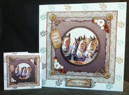 Vintage Horses 8x8 Card Front Kit 4 by Michelle Chivers