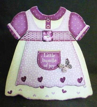 Baby Girl Dress Shape Card 820 by Michelle Chivers