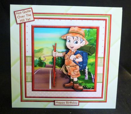 Over the Hill Hiker 8x8 Decoupage Mini Kit with Ages by Michelle Chivers