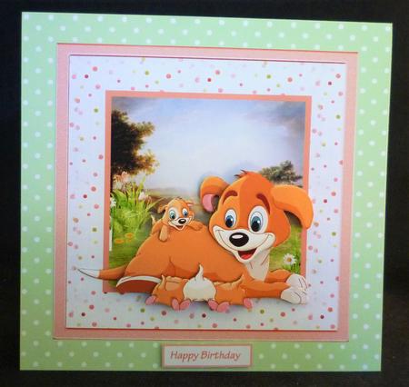 Mother with Her Puppies 7.5x7.5 Card by Michelle Chivers