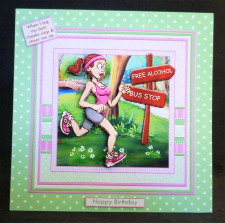 Jogging Humour 8x8 Decoupage Mini Kit by Michelle Chivers