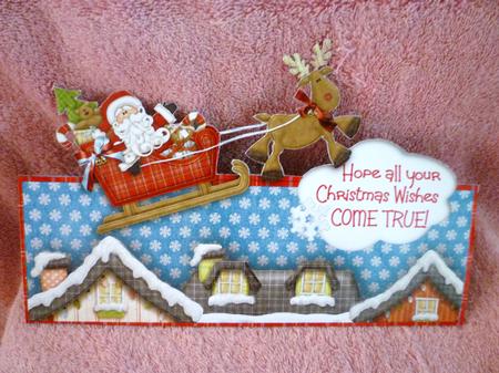 Santa in the Sky with Rudolph-large Verticalfoldback Sheet 1 by Michelle Chivers