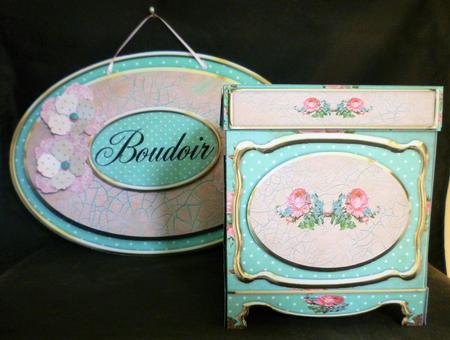 Shabby Chic French Tissue Box Cover & Decorative Plaque by Michelle Chivers