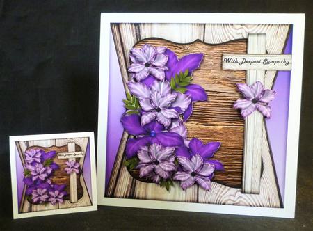 Sympathy Cross & Purple Flowers Mini Kit by Michelle Chivers