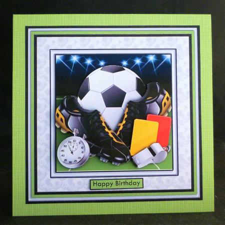 Football Soccer Equipment 8x8 Decoupage Mini Kit with Ages by Michelle Chivers