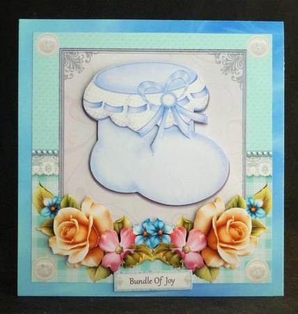 Gorgeous Baby Boy Lace Bootie 8x8 Mini Kit by Michelle Chivers