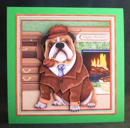 Wrinkly Old Detective Dog 8x8 Decoupage Mini Kit by Michelle Chivers