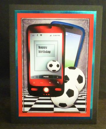 Male Card Smartphone & Soccer by Michelle Chivers