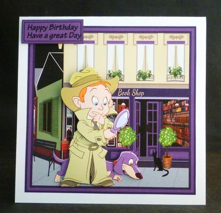 I Detect a Birthday 7.5 x 7.5 Card and Decoupage by Michelle Chivers