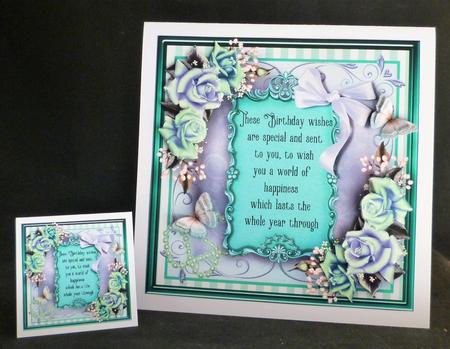 Teal and Blue Rose Verse Card Kit by Michelle Chivers
