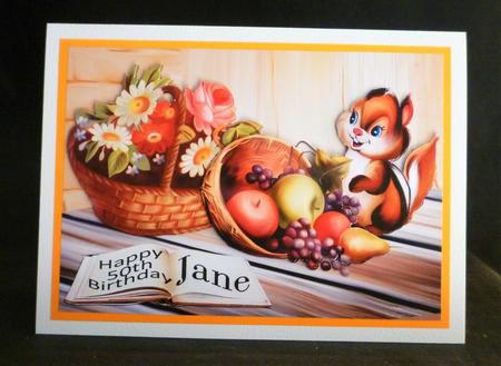 Chipmunk, Flower Basket and Fruit Bowl by Michelle Chivers