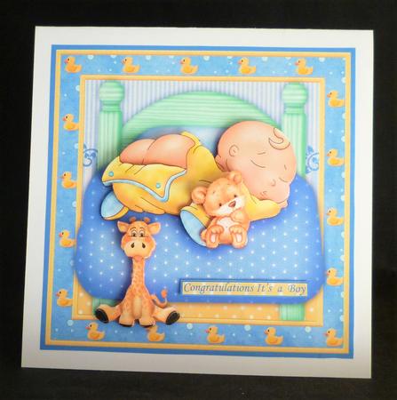 Cheeky Baby Boy 8x8 Decoupage Mini Kit by Michelle Chivers