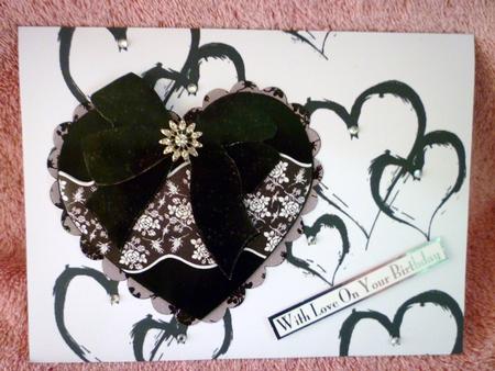 Lacy Black and White Heart by Michelle Chivers