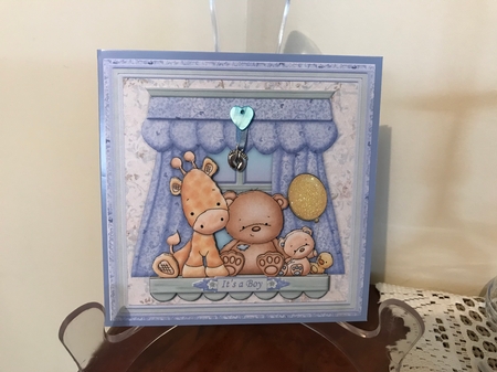 Baby Boy Nursery Window Shelf 8x8 Mini Kit & Decoupage by Michelle Jenkins