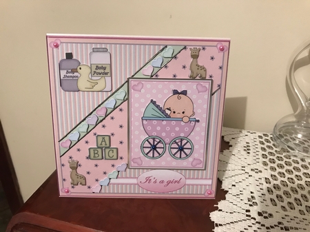 A New Baby Girl 8x8ins Mini Kit by Michelle Jenkins