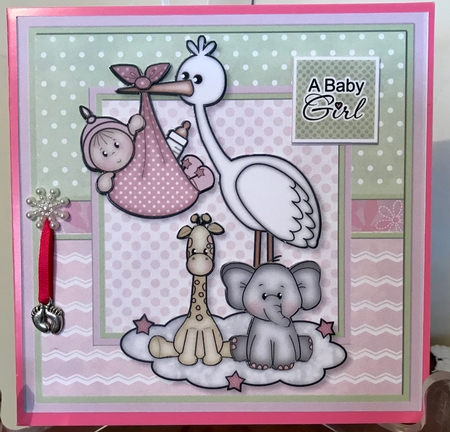 New Baby Girl Stork Mini Kit by Michelle Jenkins