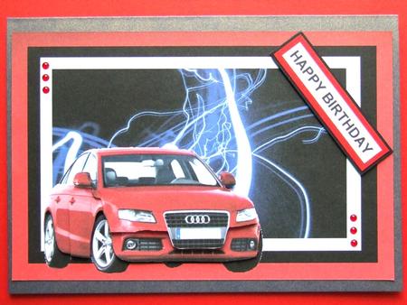 Red Audi Sport on Lightning Background by Michelle Lancaster