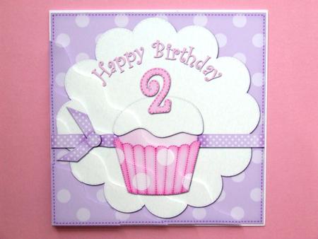 2nd Birthday Cupcake Felties Wavy Corner Side Stacker by Michelle Lancaster