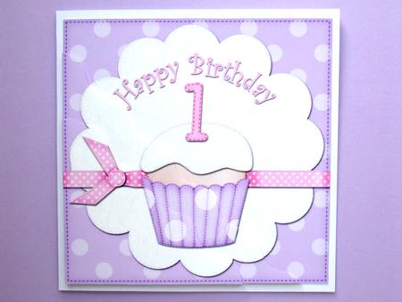 1st Birthday Cupcake Felties Wavy Corner Side Stacker by Michelle Lancaster