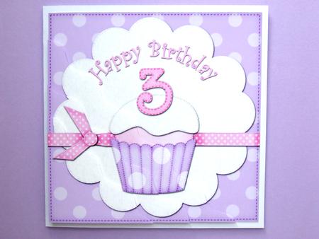 3rd Birthday Cupcake Felties Wavy Corner Side Stacker by Michelle Lancaster