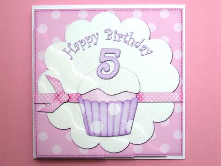 5th Birthday Cupcake Felties Wavy Corner Side Stacker by Michelle Lancaster