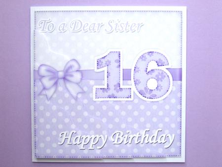 16th Birthday Sister Felties Wavy Corner Side Stacker Topper by Michelle Lancaster