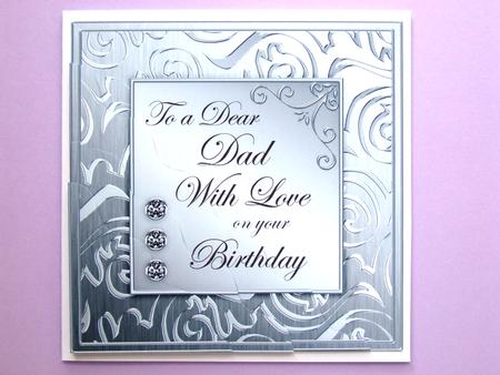Elegant Metallic Birthday Dad Wavy Corner Stacker by Michelle Lancaster