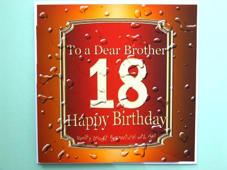 18th Birthday Brother Beer Label Wavy Corner by Michelle Lancaster