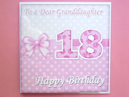 18th Birthday Granddaughter Felties Wavy Corner Side Stacker by Michelle Lancaster