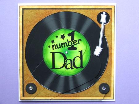 Number 1 Dad Record Fan Pyramage Topper by Michelle Lancaster