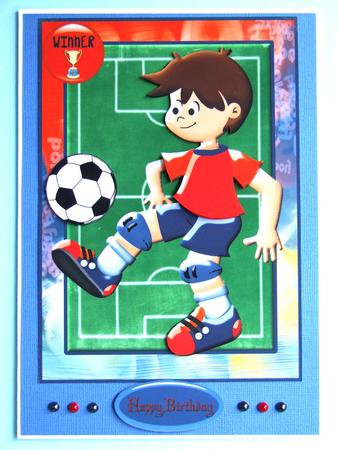 Footballer Dude with Decoupage by Michelle Lancaster