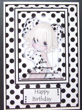 Dalmation Girl Card Front Kit by Michelle Lancaster