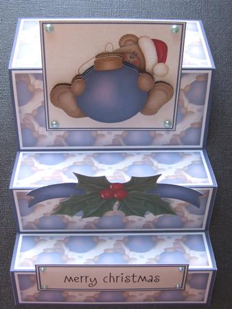 Cute Christmas Teddy with Bauble Stair Stepper Kit by Michelle Lancaster