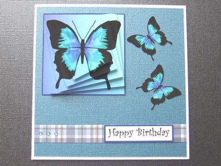 Blue Butterfly Twisted Pyramid by Michelle Lancaster