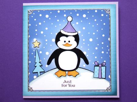 Xmas Penguin Cut and Fold Card by Michelle Lancaster