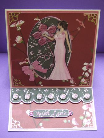 Posers in Pink - A6 Card Topper & Decoupage by Michelle Lancaster