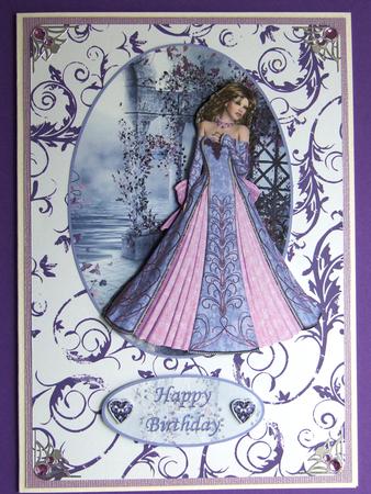 Moonlight Walk Oval Card Front with Decoupage 4 by Michelle Lancaster