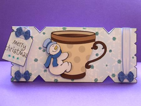 Snowman Cristmas Cracker Shaped Card Kit by Michelle Lancaster