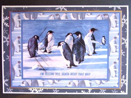 Penguins Looking for Santa 2 by Michelle Lancaster