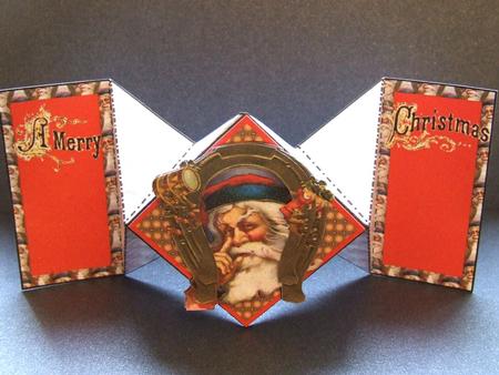 Lucky Horseshoe Santa Double Diamond Card by Michelle Lancaster