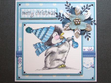 Penguin with Bauble, Digital Stamp by Michelle Lancaster