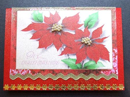 Christmas Poinsettia Wavy Card by Michelle Lancaster