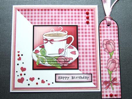 Cup with Roses Quick Card with Pyramage by Michelle Lancaster