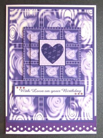 Hearts and Flowers Card Front and Layerslilac by Michelle Lancaster