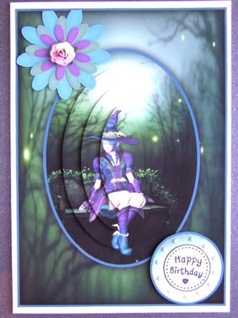 Pretty Witch Card Front by Michelle Lancaster