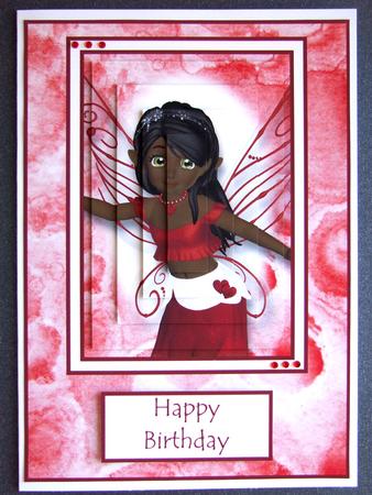 Red Fairy Card Front Kit by Michelle Lancaster