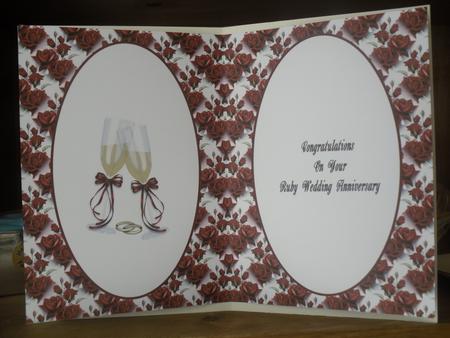 Congratulations Ruby Wedding Anniversary Insert by Michelle Lennon