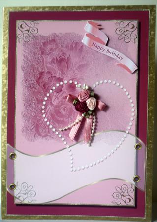 Warm Wishes in Pink Card Topper by Michelle Lennon